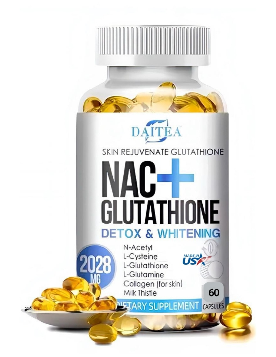 Multivitamínicos nac + glutatión 2000mg 60 cápsulas. Detox y aclarante antioxidante cápsulas unisex